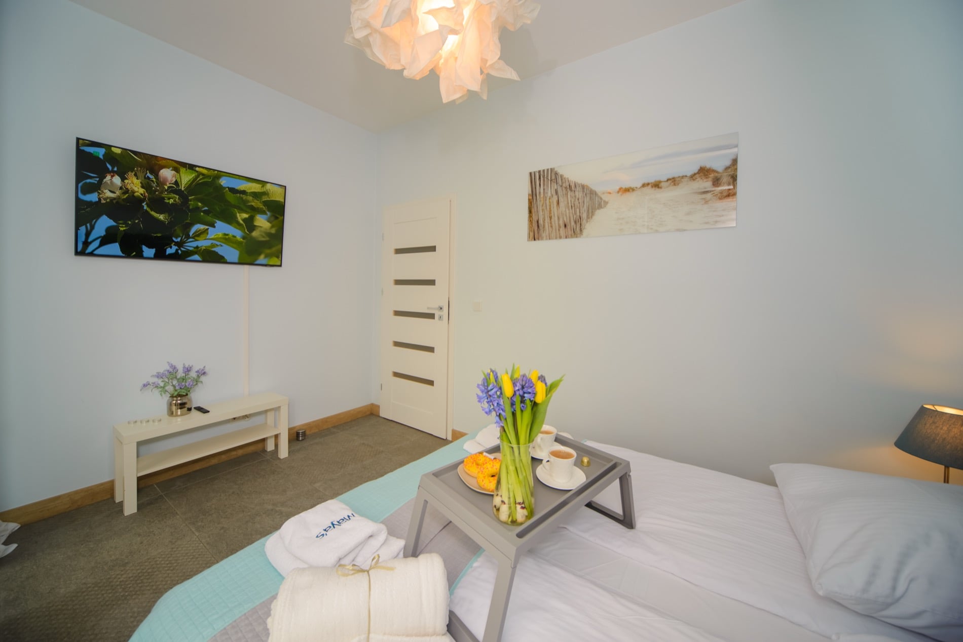 Inside Neptun Park, our seaside home near Brzeźno beach in Gdańsk